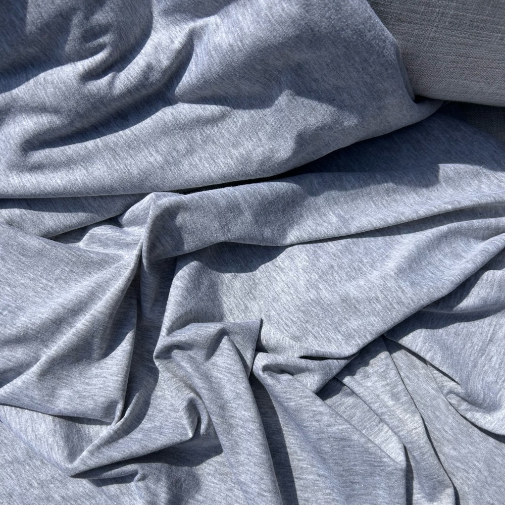 2 yds_Marled Grey Slub Stretch Jersey